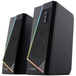 Trust gaming gxt 609 zoxa enceinte gaming pc rgb, 12w, alimentation usb, haut parleur ordinateur gamer, ...