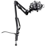 Trust gxt 253 emita bras micro r�glable avec c�ble int�gr�, support antichoc microphone - noir