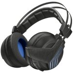 Trust gxt 393 magna casque sans fil et filaire arceau gaming noir et bleu