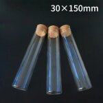 Tubes  essai astronomiques plats en verre transparent avec bouchon en lige, verrerie scolaire et de ...