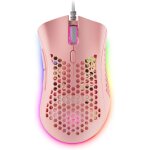 Tweh - mmex rose, souris gamer rgb, 32k dpi, câble feather, switches optiques Tweh - mmex rose, souris gamer rgb, 32k dpi, câble feather, switches optiques