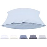 Tzf - lot de 2 housses de coussin extra douces et hypoallerg�niques bleu clair 30 x 50 cm