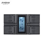 Ue plug - chargeur de batterie d'appareil photo numrique  4 canaux, avec cran lcd, pour sony f750 ...