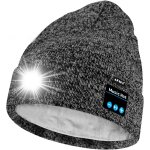 Unisexe led bluetooth bonnet lampe frontale, usb rechargeable 4 led musique parleur chapeau de course ...
