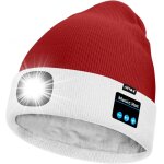 Unisexe led bluetooth bonnet lampe frontale, usb rechargeable 4 led musique parleur chapeau de course ...