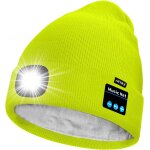 Unisexe led bluetooth bonnet lampe frontale, usb rechargeable 4 led musique parleur chapeau de course ...