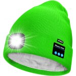 Unisexe led bluetooth bonnet lampe frontale, usb rechargeable 4 led musique parleur chapeau de course ...