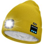 Unisexe led bluetooth bonnet lampe frontale, usb rechargeable 4 led musique parleur chapeau de course ...