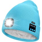 Unisexe led bluetooth bonnet lampe frontale, usb rechargeable 4 led musique parleur chapeau de course ...