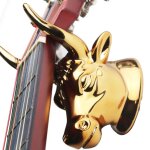 Universal 1 set gold bull metal guitar hanger hook holder wall mount stand bracket for bass