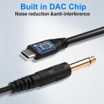 Usb c a 1 / 4 cble audio 6. 35mm ts a usb type c guitare cble audio 1 / 4  mono mle a usb c mle cble ...