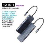 Usb c hub 4k 60hz type c vers hdmi dp vga gigabit ethernet usb 3. 1 pd 100w adaptateur pour macbook air ... Usb c hub 4k 60hz type c vers hdmi dp vga gigabit ethernet usb 3. 1 pd 100w adaptateur pour macbook air ...