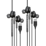 Uur - lot de 2 couteurs intra - auriculaires usb c avec microphone, cble, oreillettes, typec, casque ...