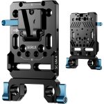 V mount plaque de batterie avec double pince  tige de 15 mm, v lock mount plaque de base de batterie ...