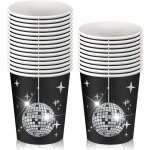 Vaisselle de fte disco, 25 pices, assiettes de fte en papier 9 pouces argent assiettes de fte en ...