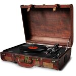 Valise tourne - disque vinyle - haut - parleurs stro intgrs - 3 vitesses de lecture: 33 / 45 / 78 ...