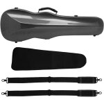 Valise pour violon 4 / 4 en fibre de carbone ultra lgre avec hygromtre, etui de voyage portable gris ...