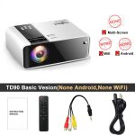 Version de base - mini projecteur hd td90 natif 1280 x 720p led android wifi home cinma 3d film vidoprojecte ...