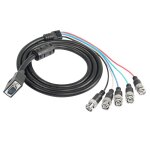 Vga a bnc cble vido, hd15 vga a 5 bnc rgb mle coaxial haute rsolution hdtv moniteur cble (noir) ...