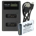 Vhbw 1x batterie, 1x chargeur double compatible avec canon powershot g5 x, g1x mark iii, g1 x mark ii, ...