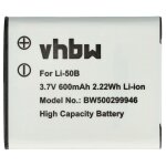 Vhbw 1x batterie remplacement pour ge gb - 50a pour appareil photo (600mah, 3, 6v, li - ion)