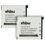 Vhbw 2x batteries remplacement pour casio np - 60 pour appareil photo (550mah, 3, 6v, li - ion)