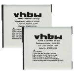 Vhbw 2x batterie remplacement pour sony np - bn1 pour appareil photo (600mah, 3, 6v, li - ion)