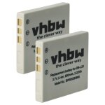Vhbw 2x batterie compatible avec sanyo xacti vpc - j4 ex camra vido camscope (550mah, 3, 6v, li - ...