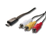 Vhbw adaptateur audio video av c�ble en composite compatible avec canon powershot sx240, sx240hs, sx260, ...