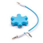 Vhbw audio splitter, r�partiteur 5 sorties aux bleu pour �couteurs, boxs, hauts - parleurs, tablettes ...
