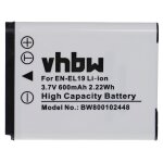 Vhbw batterie compatible avec nikon coolpix s3400 appareil photo (600mah, 3, 7v, li - ion)