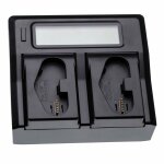 Vhbw chargeur de batterie double compatible avec canon speedlite mr - 14ex appareil photo digital, camcoder, ...