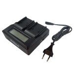 Vhbw chargeur de batterie double compatible avec panasonic nv - ds990, nv - ex1, nv - ex21, nv - ex3 ...