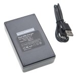 Vhbw chargeur de batterie double usb / micro - usb compatible avec canon eos 1000d, 450d, 500d, kiss ...