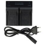 Vhbw chargeur double compatible avec canon elura 60, 65, 70, 80, 85, 90, ixy dv3, dv5 camra camscope ...