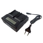 Vhbw chargeur double compatible avec canon legria hf m31 hd, hf m32 camra camscope action - cam + cran ...