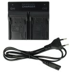 Vhbw chargeur double compatible avec canon lp - e6 cam�ra cam�scope action - cam + t�moin de charge 4. ...
