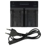 Vhbw chargeur double compatible avec jvc gz - ms90, gz - ms90eu, gz - ms95, gz - ms130, gz - ms130beu ...