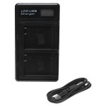 Vhbw chargeur double compatible avec leica bp - dc15 caméra action - cam - station Vhbw chargeur double compatible avec leica bp - dc15 caméra action - cam - station