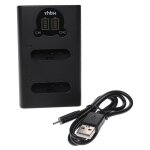 Vhbw chargeur double compatible avec olympus ds - 9500, ds - 9000 camra, action - cam, dictaphone - ...