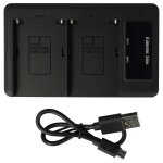 Vhbw chargeur double compatible avec panasonic jt - h340bt - e2, pv - dbp5, vw - b202, vw - vbd1 camra ...