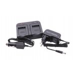 Vhbw chargeur double compatible avec praktica np45 cam�ra cam�scope action - cam - station + c�ble de ...