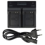 Vhbw chargeur double compatible avec samsung nx300, nx300m, nx210 camra camscope action - cam - station, ...