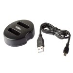 Vhbw chargeur double usb compatible avec canon fv - 100, fv200, fv30, fv300, fv40, fv300 kit camra, ...