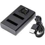 Vhbw chargeur micro - usb + usb - c double compatible avec canon powershot sd4000 is, sd770 is cam�ra ...