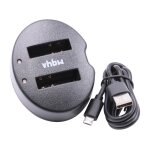 Vhbw chargeur micro - usb double compatible avec nikon keymission 360, 170 cam�ra action - cam + c�ble ...