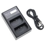 Vhbw chargeur usb double compatible avec canon lp - e6, lp - e6nh, lc - e6e cam�ra action - cam + c�ble ...
