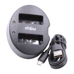 Vhbw chargeur usb double remplacement pour olympus psbls1, psbls5, bls - 5, bls - 50 pour cam�ra action ...