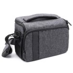 Vhbw sac photo toile gris / noir compatible avec canon eos 750d, 760d, 77d, 7d, 8000d, 800d, 80d, kiss ...