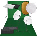 Vidaxl kit de studio photo avec �clairage toile de fond et r�flecteur